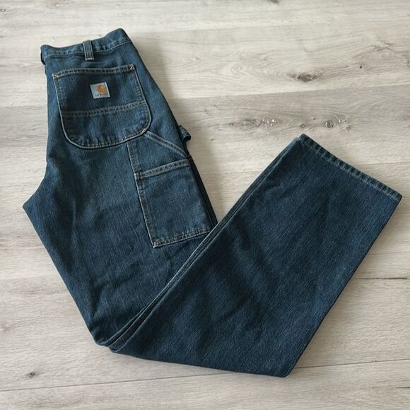 Carhartt Carpenter Jeans Mens 32x34 Relaxed Fit Straight Leg Dark Wash NWOT - Picture 1 of 4